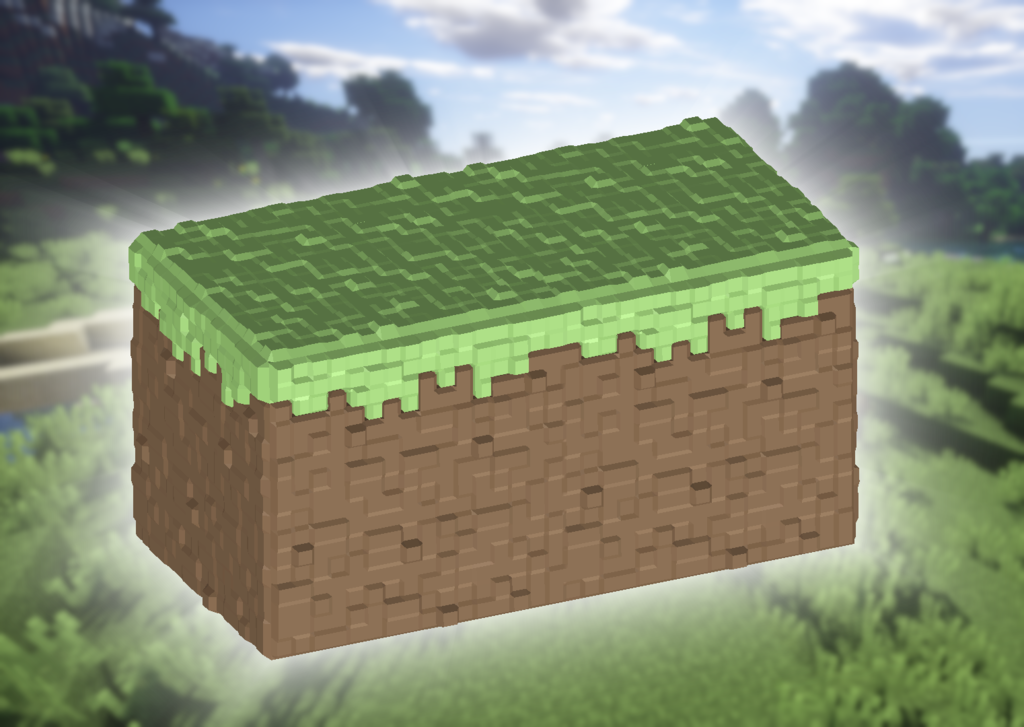 Minecraft Grass Block Container (2x1)