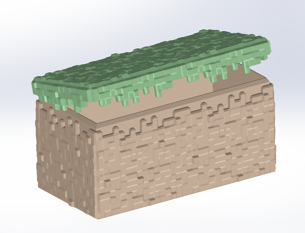 Miniatura 2 do modelo 3D Minecraft Grass Block Container (2x1)
