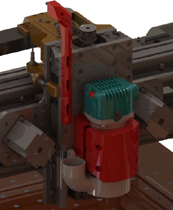 Volksfräse Makita RT0700 Halter + Absaugung + Z-Anschlag