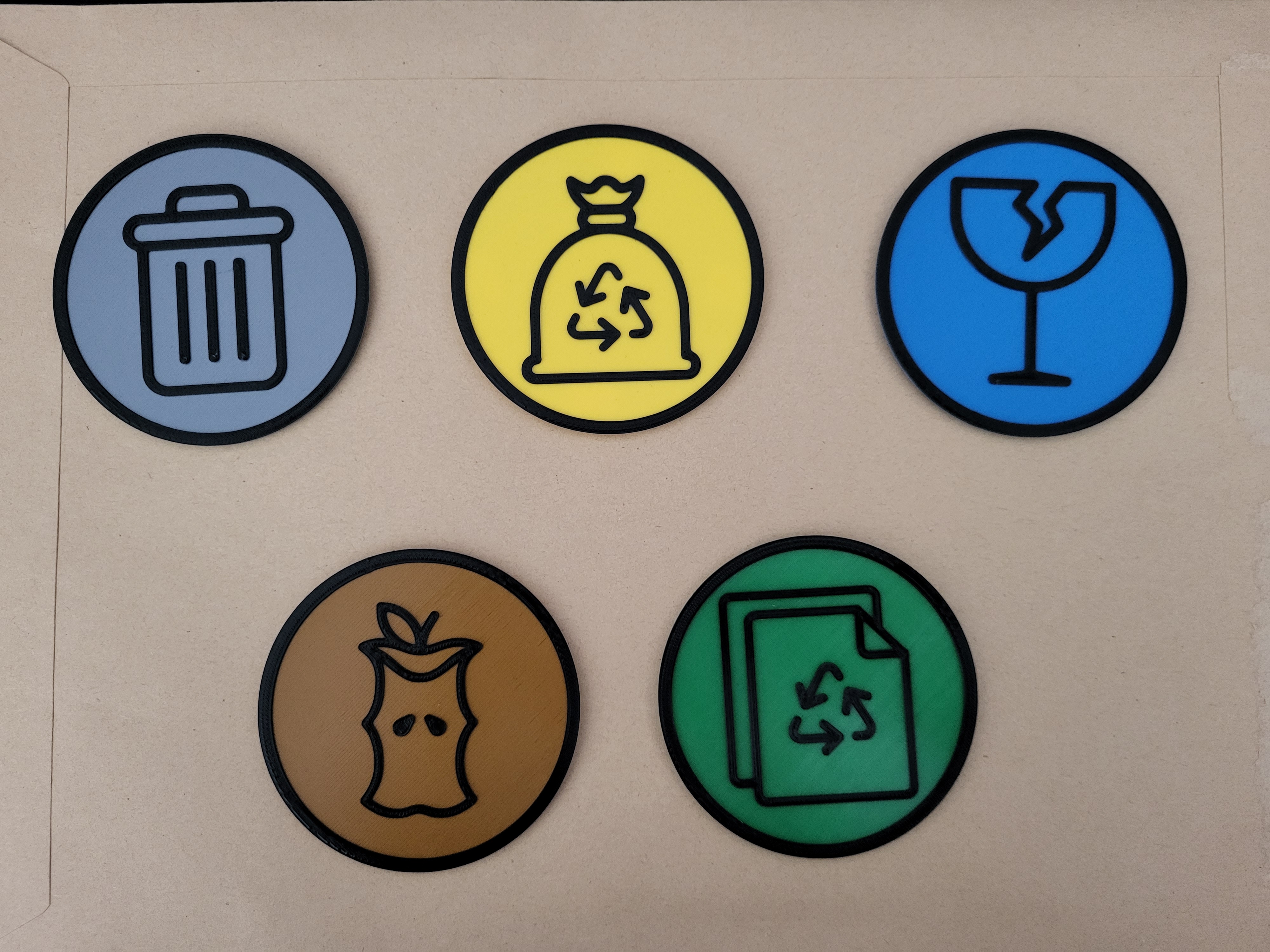 Recycling/waste bin plaques