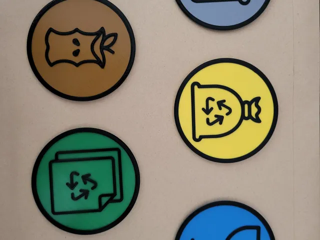 Recycling/waste bin plaques