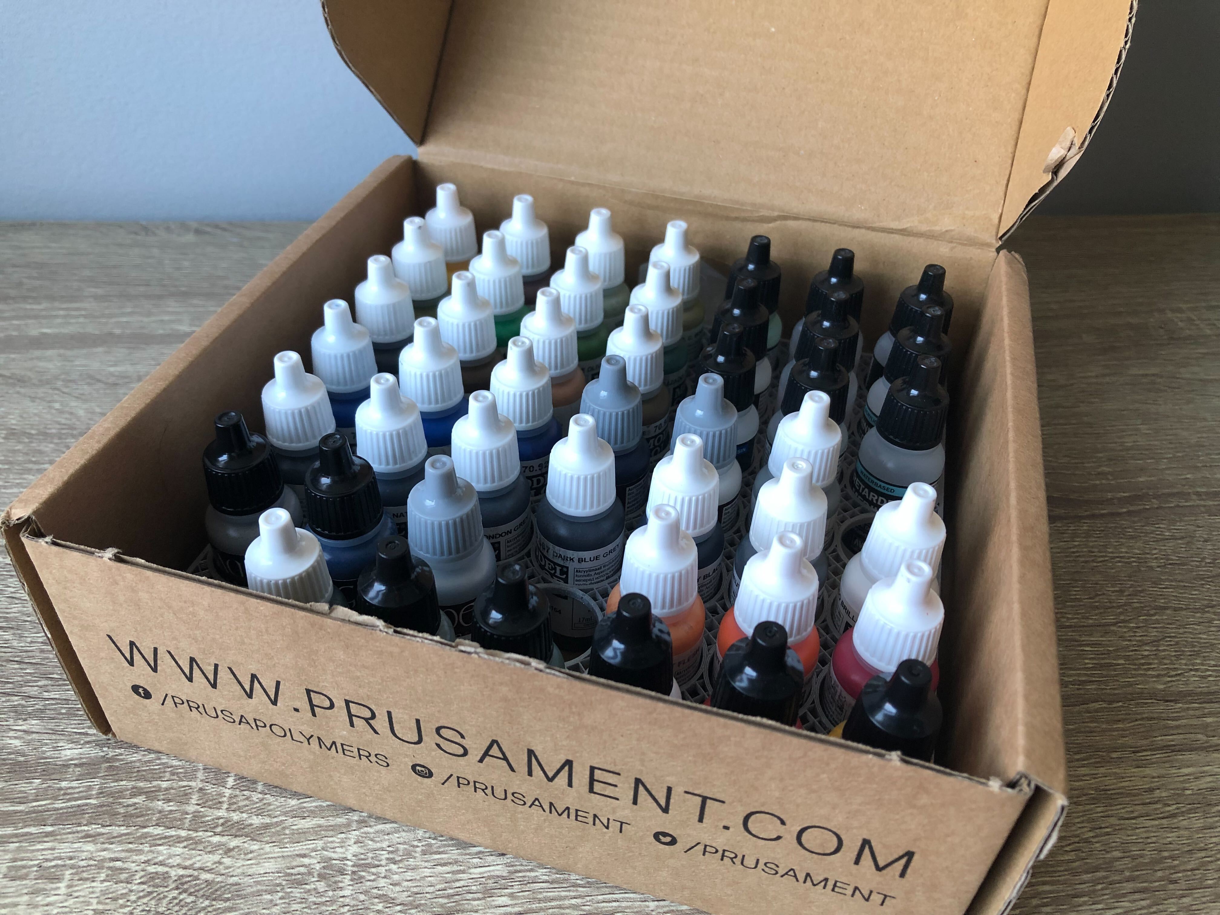 Prusament/filament box Vallejo-like (17ml/0.57oz) bottles organizer