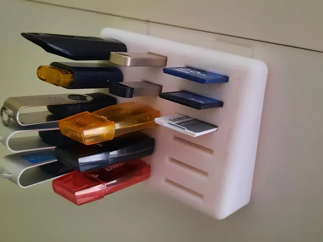 USB, SD card organizer and micro SD card holder V2