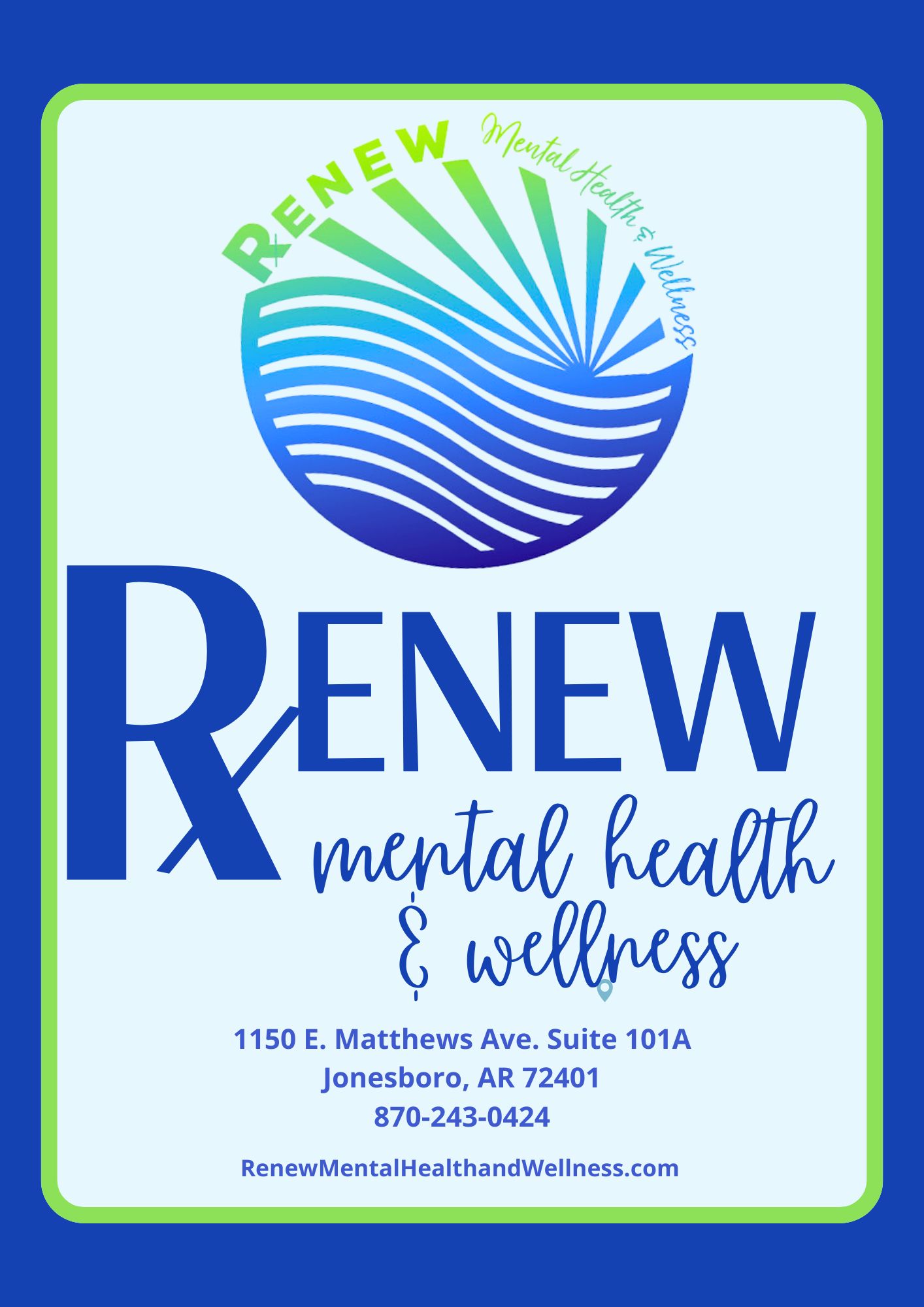 Renew Mental Health Plaque