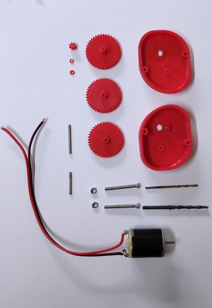 Small DC motor gearbox 1861 by Basement Creations Download free STL