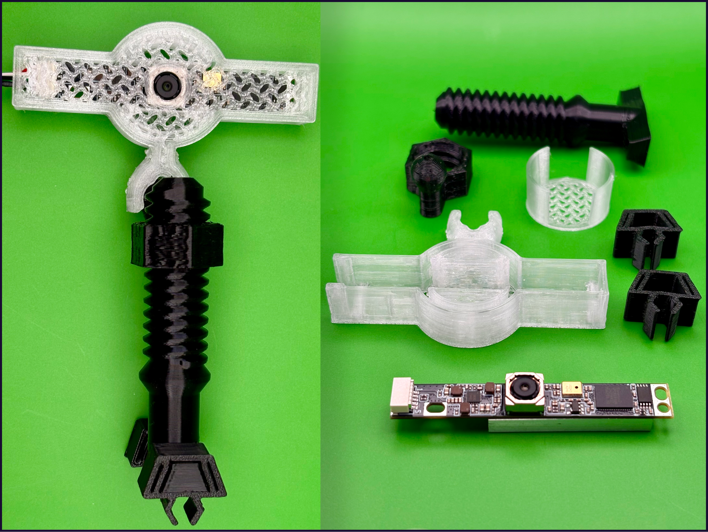 Flex Cam - Fully Flexible Camera Mount for Arducam UB0240 (Demonstrated with Ender-3 V2)