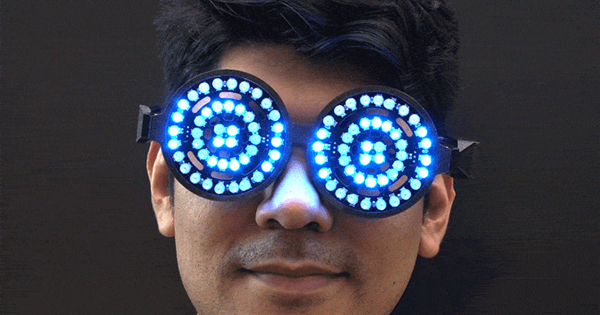 Rezz-Inspired NeoPixel Glasses by Adafruit | Download free STL model ...