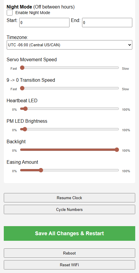 Bracket for blinking LEDs and firmware for easier setup of clock