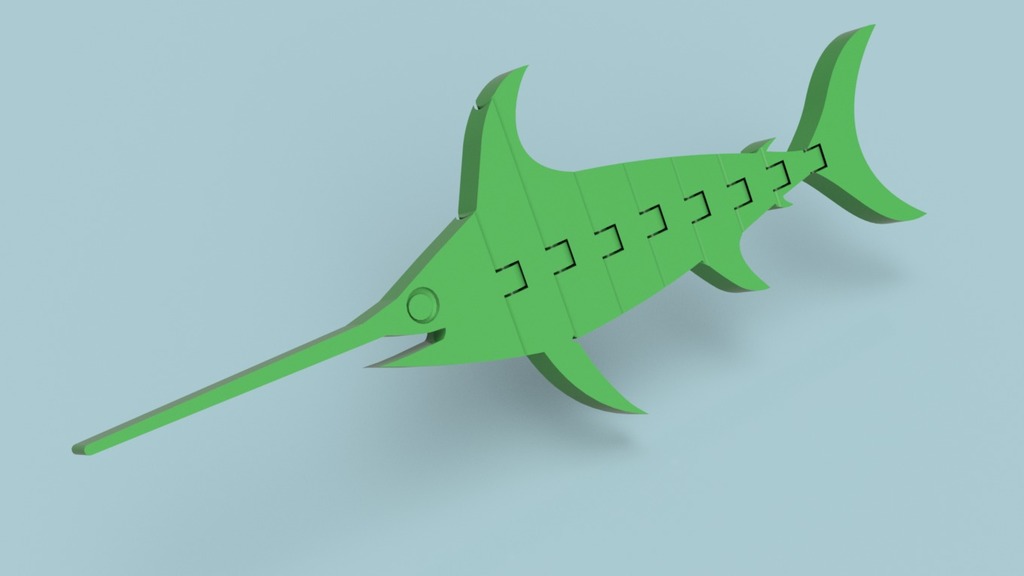 Flexi Articulated Swordfish by Airwaves Ted Download free STL model