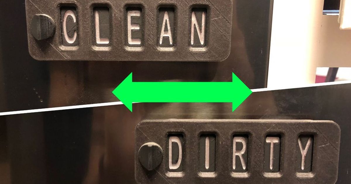 Sliding Word Changing Dishwasher Sign by