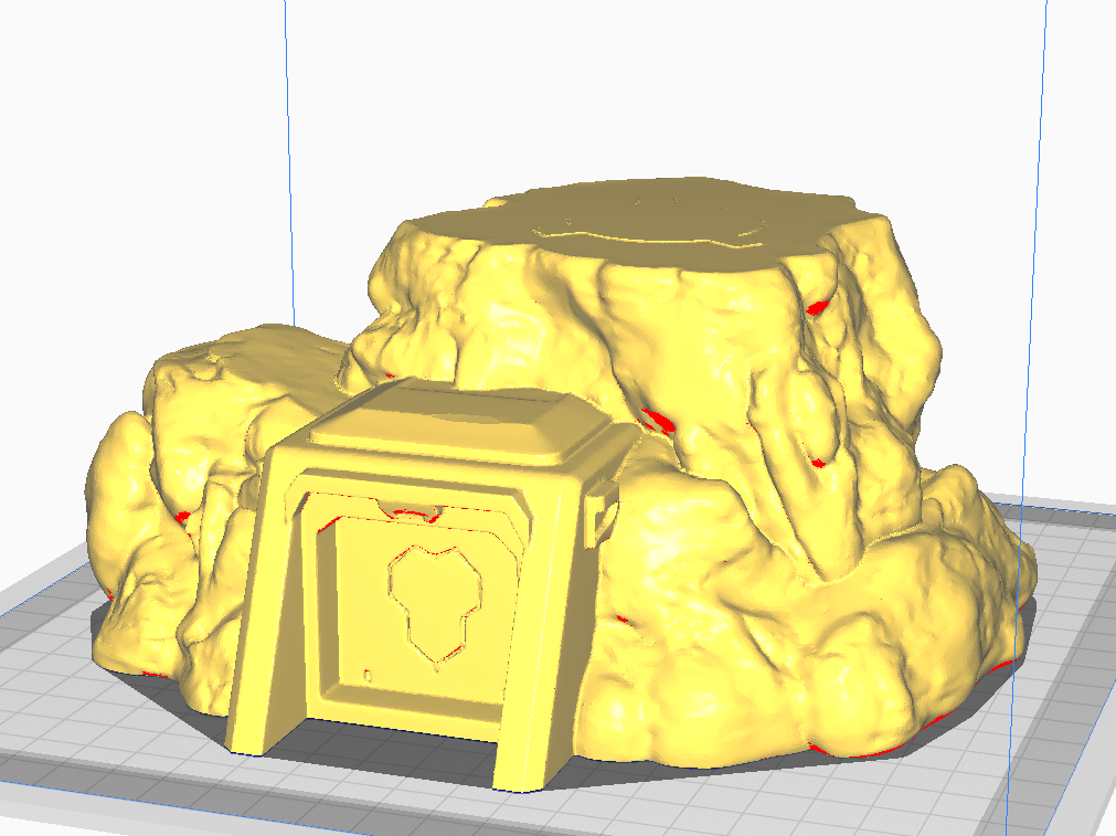 Sci-Fi Terrain Rock-Bunker with Turret for Tabeltop Games/Wargames