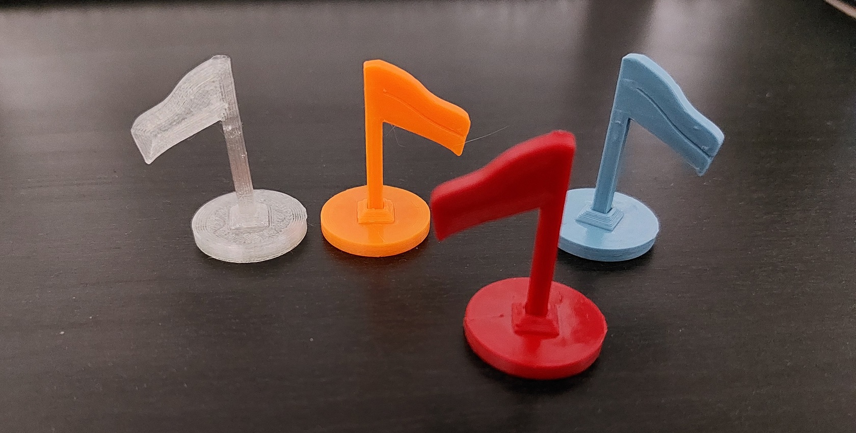 Flag pawn for board games (no glue, no supports required)