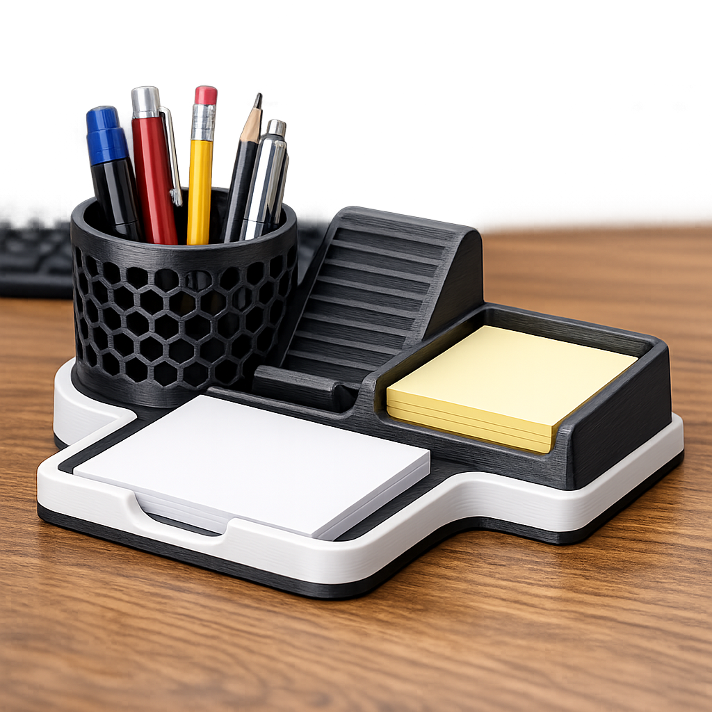 All-in-One Desk Organizer (Pen + Notes + Phone Stand)