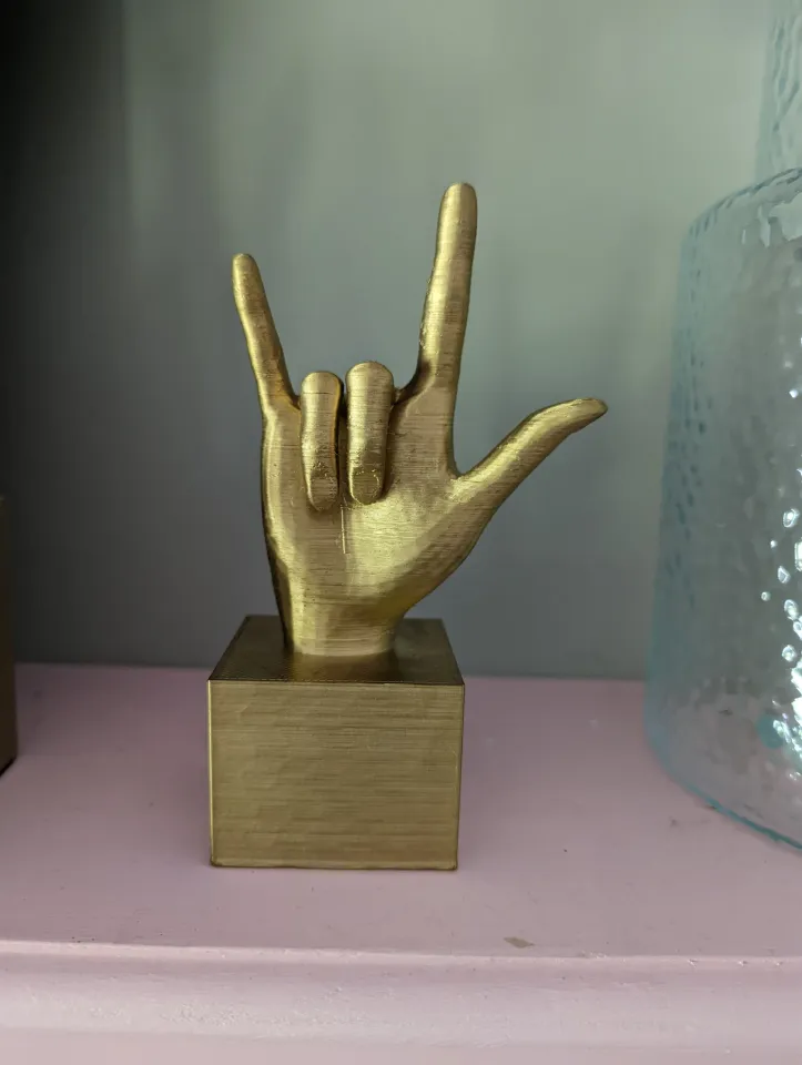 I Love You ASL with stand by bumpysig Download free STL model