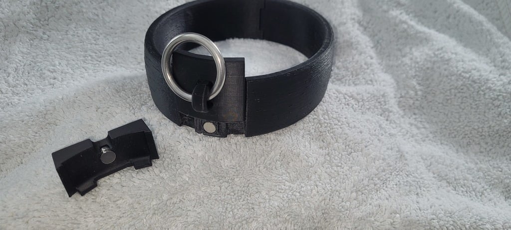 BDSM collar with magnetic key