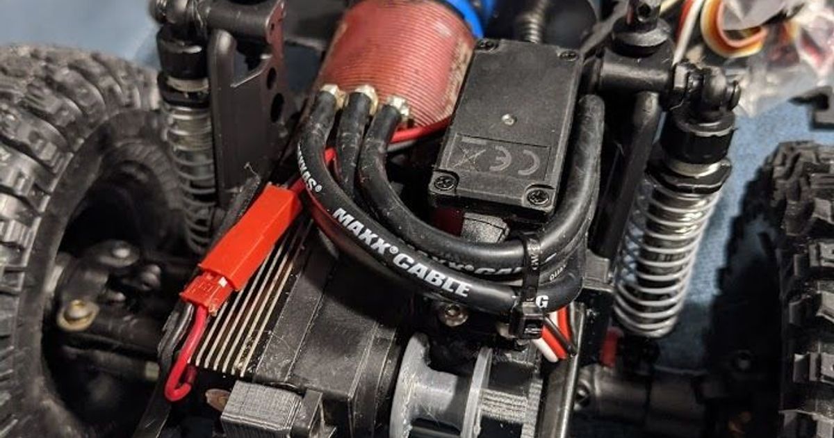 Scx10 ii Servo and Servo Winch Mount for Forward Trans Flip by