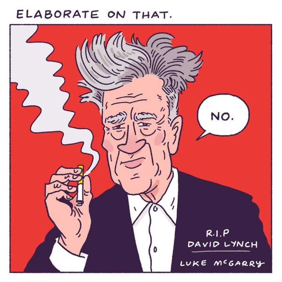 David Lynch Smoking a Cig