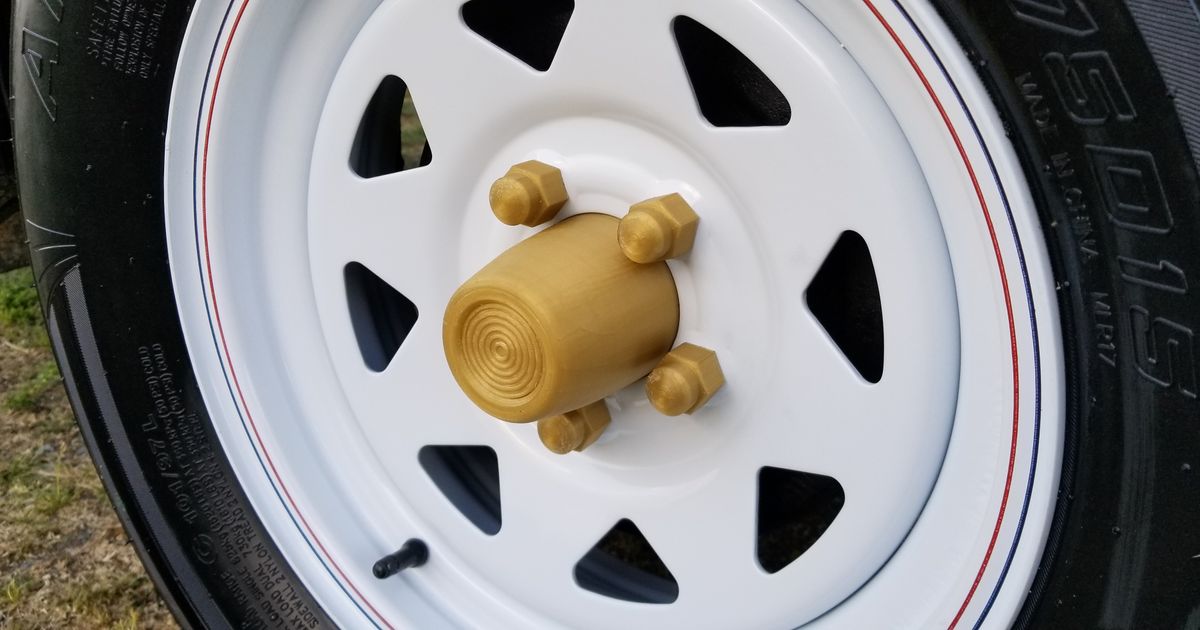 Trailer Wheel axle cap by GerryPB Download free STL model