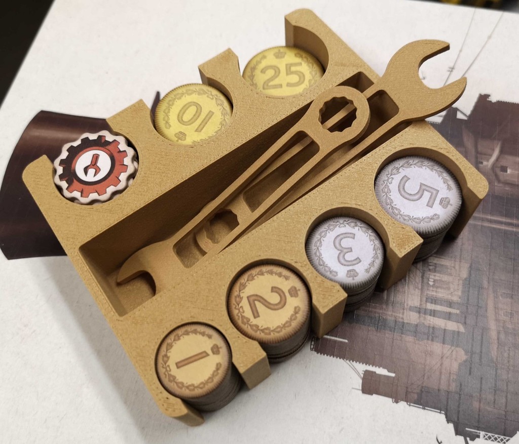Furnace board game insert production phase tracker token