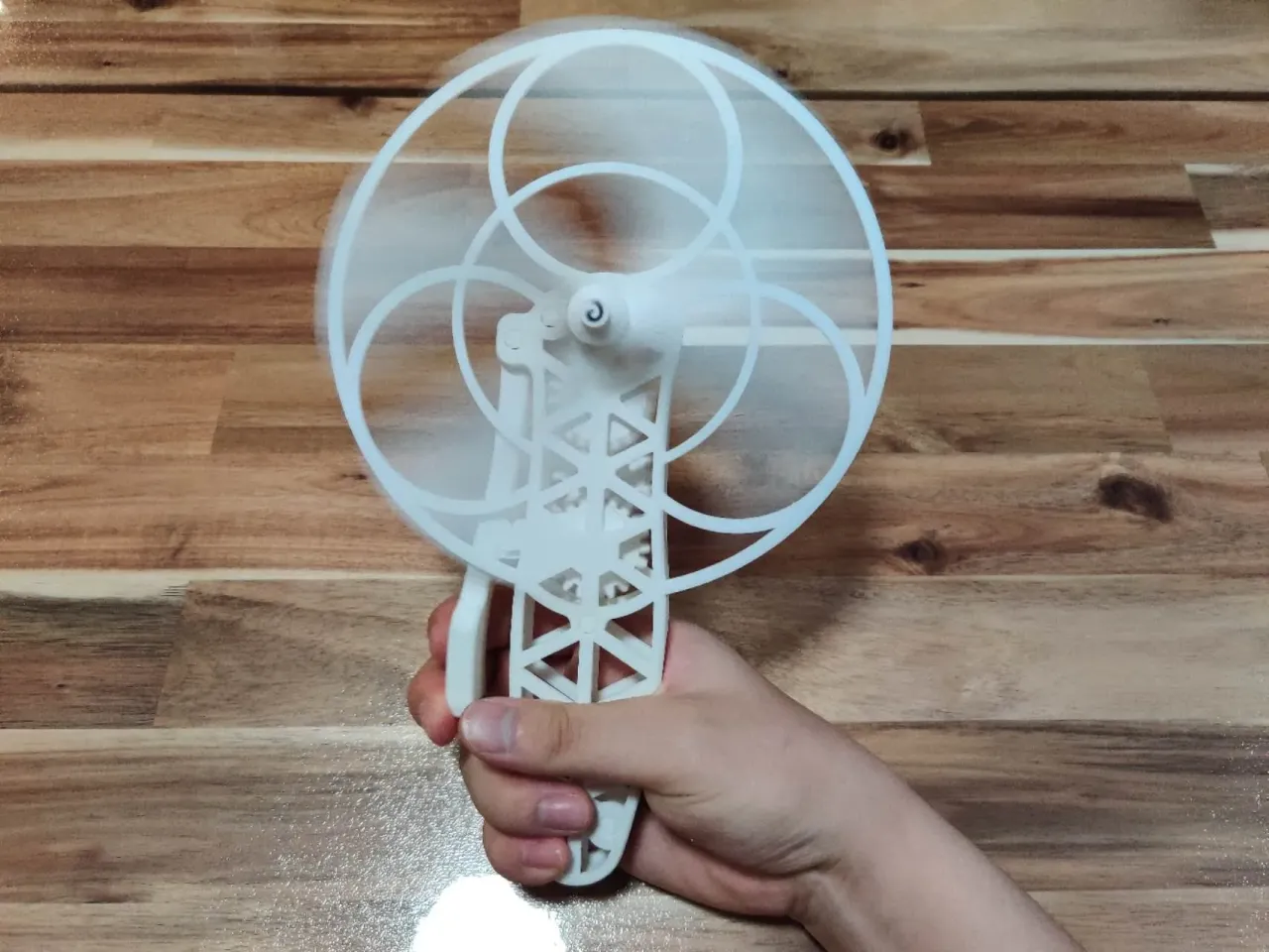 Squeeze Fan Ruggedized! (Not a solution to an electric fan!) by GeorgeZSL, Download free STL model