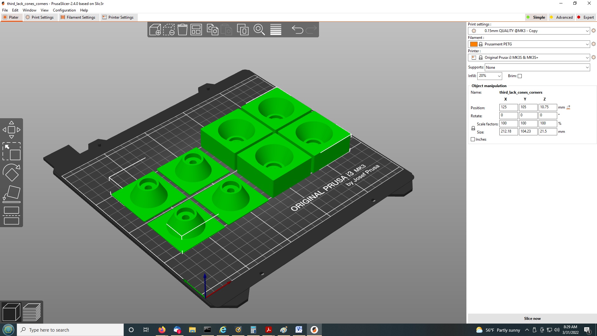 Prusa Lack Enclosure Corners/Cones for Third Table by Robert | Download ...