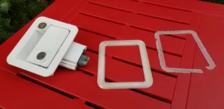 RV door latch trim