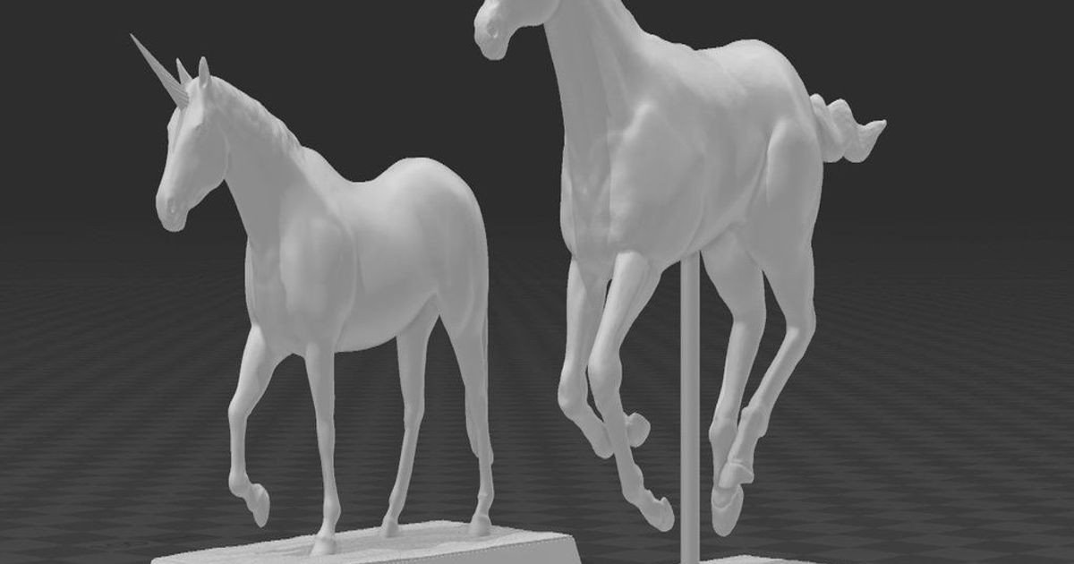 Unicorns 28mm Miniatures by Code2 | Download free STL model ...