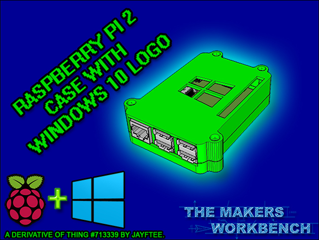 Raspberry Pi 2 Case with Windows 10 Logo