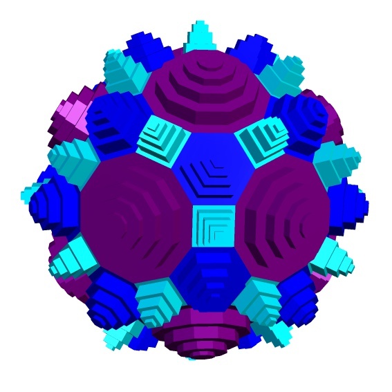 COMPLIMENTARY STEP PIT AND PYRAMID TRUNCATED ICOSIDODECAHEDRA 1 & 2