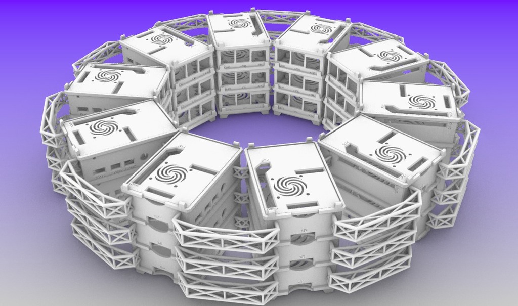 Raspberry Pi 4 Modular Radial Stacking Cluster Array by sjogerst ...