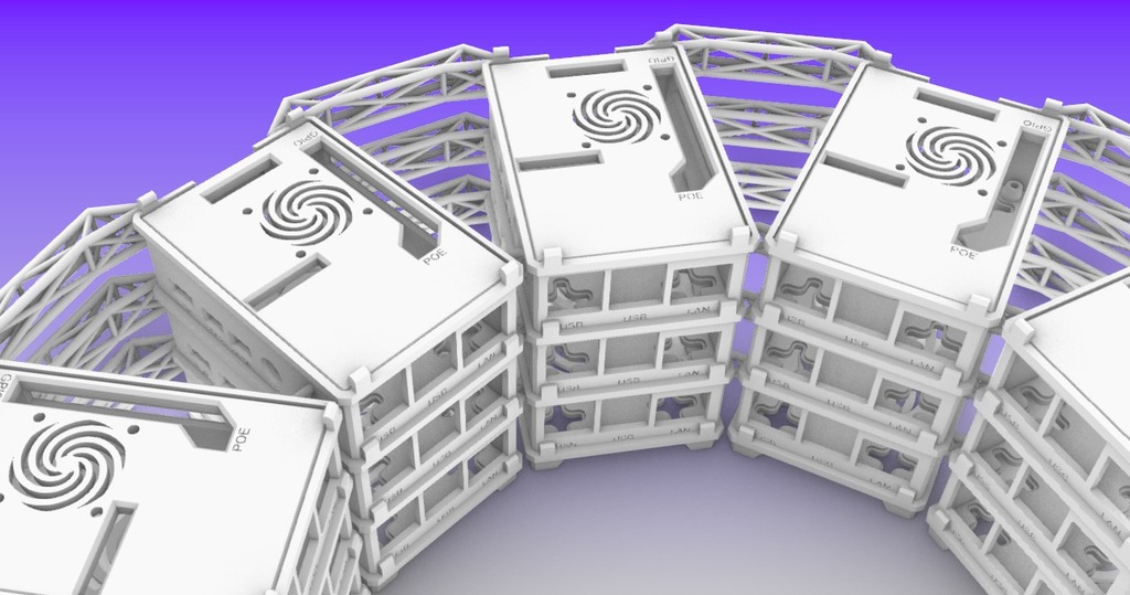 Raspberry Pi 4 Modular Radial Stacking Cluster Array par sjogerst ...