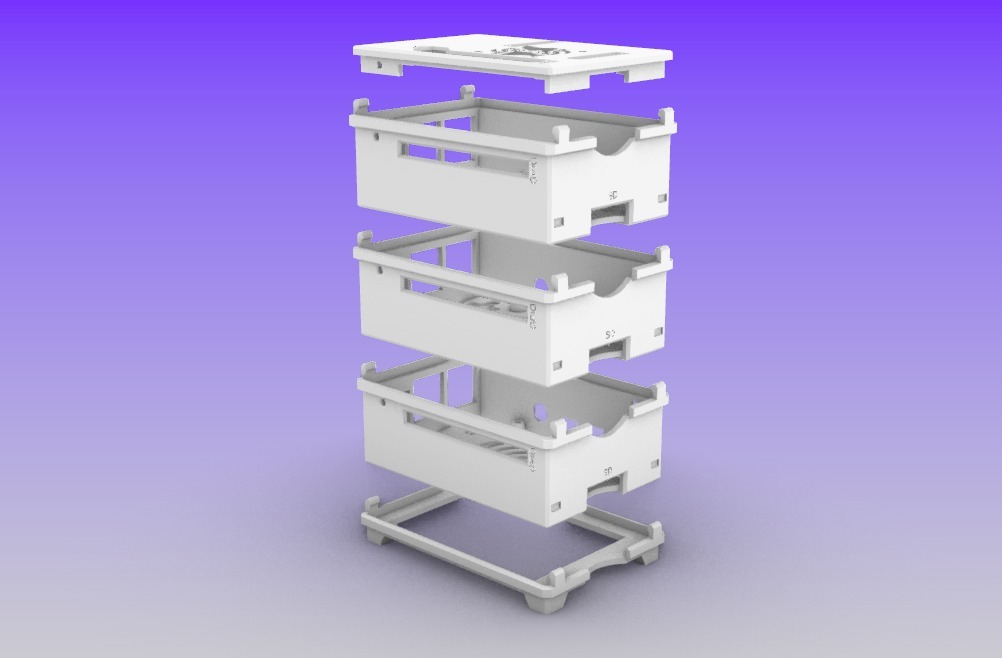 Raspberry Pi 4 Modular Stacking Cluster Case