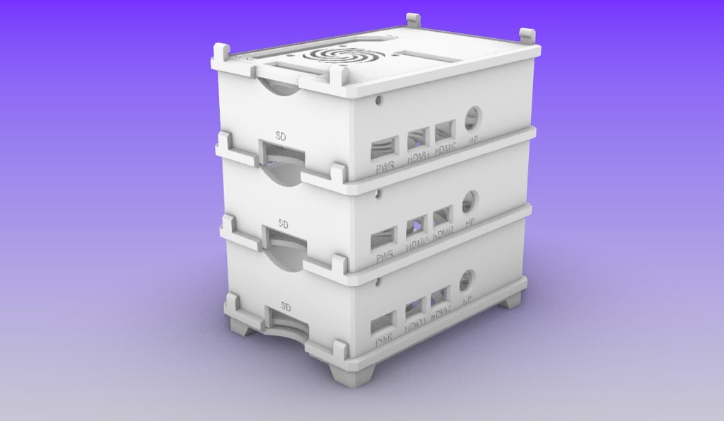 Raspberry Pi 4 Modular Stacking Cluster Case by sjogerst | Download ...