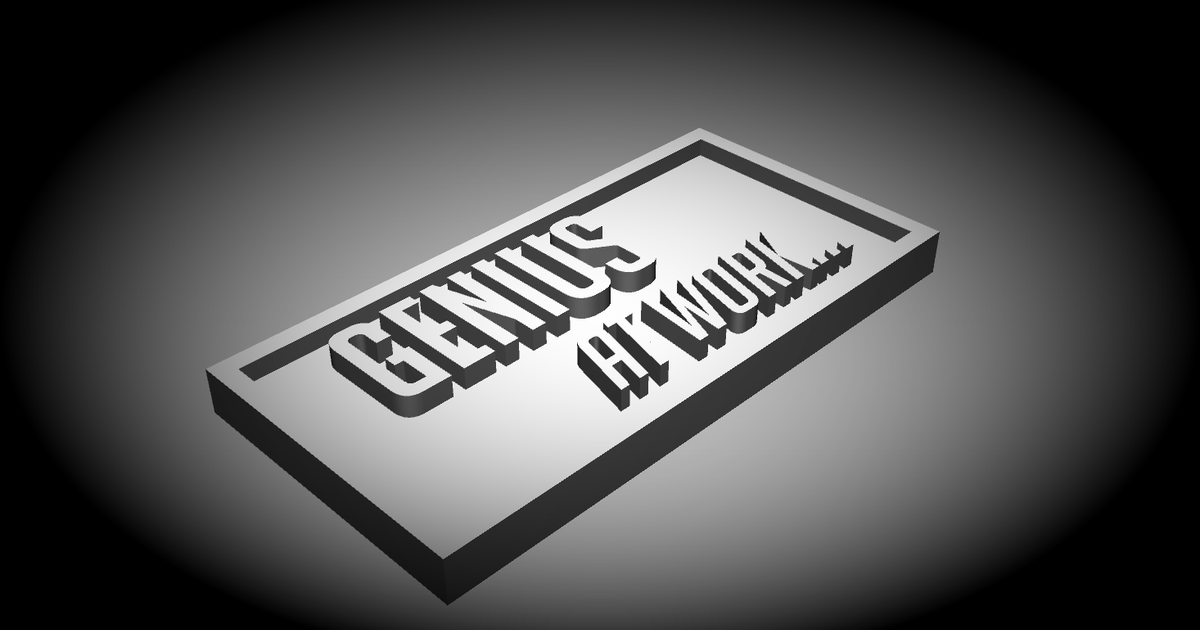 Genius at work by Nick-ko | Download free STL model | Printables.com