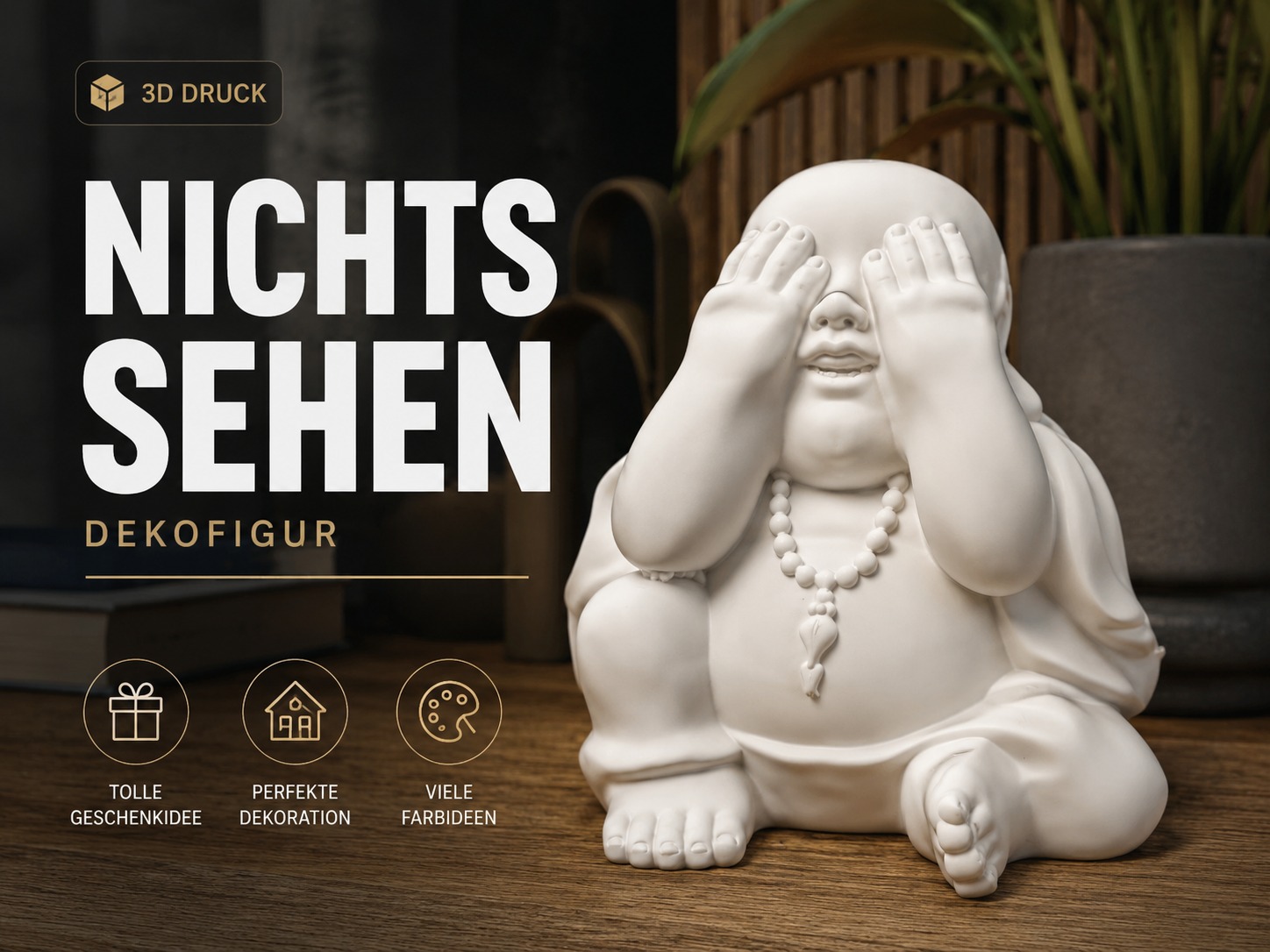 Nichts sehen – humorvolle Dekofigur