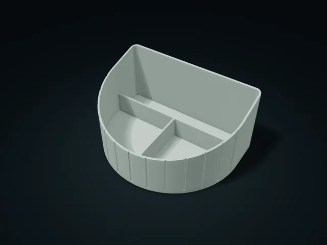 Fluted Desk Organizer - Low Front, Three Compartments