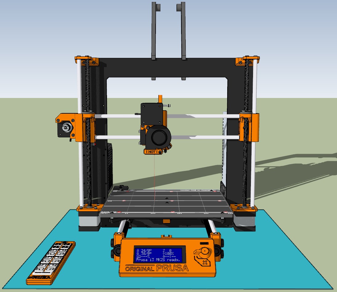 Prusa i3 MK2S SketchUp Dynamic Model (automatic bed/hotend position)