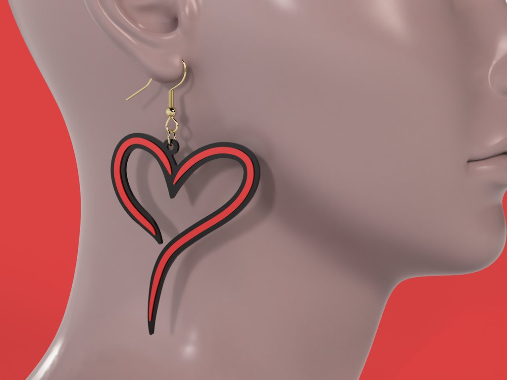 Heart earrings pendant