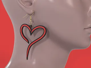 Heart earrings pendant
