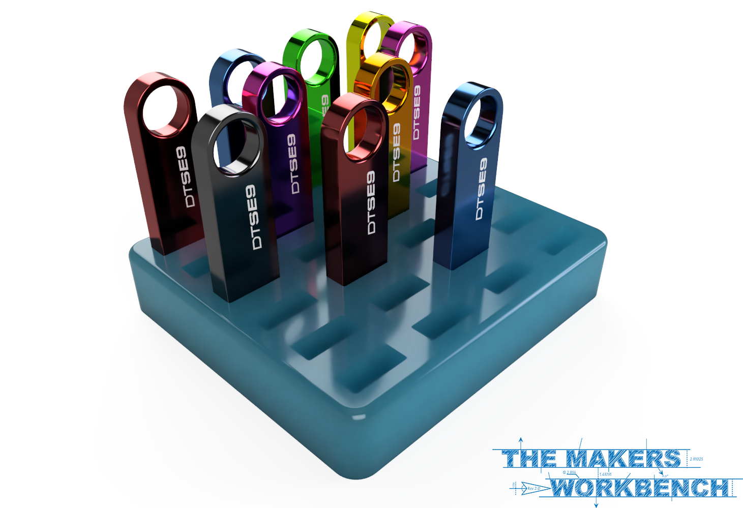 24x USB Flash Drive Organizer by TheMakersWorkbench | Download free STL ...