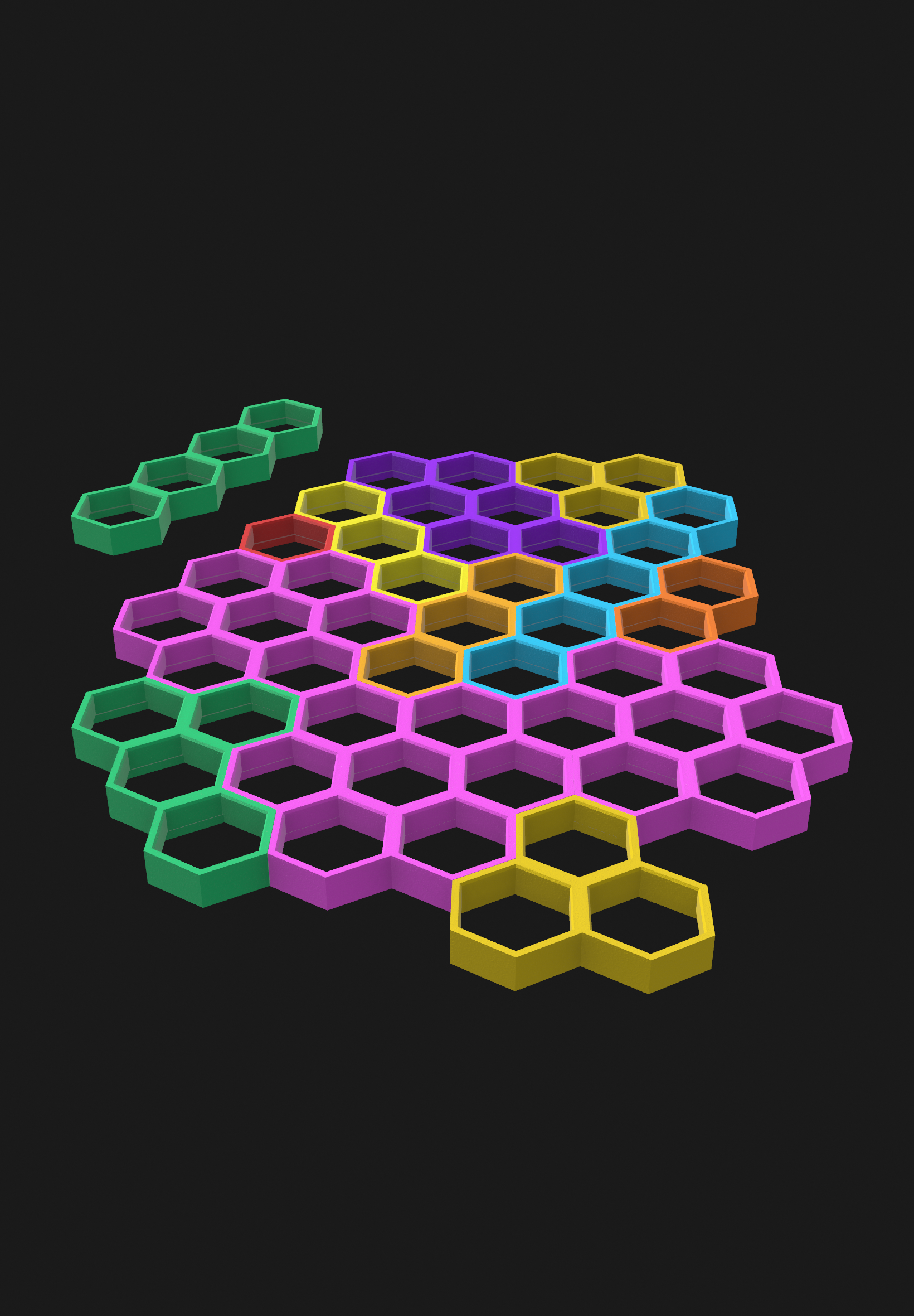Hex wall - smaller components