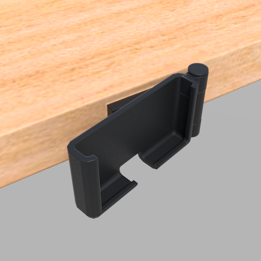 Swinging Desk Phone Holder with Power Lead Access by paul020559