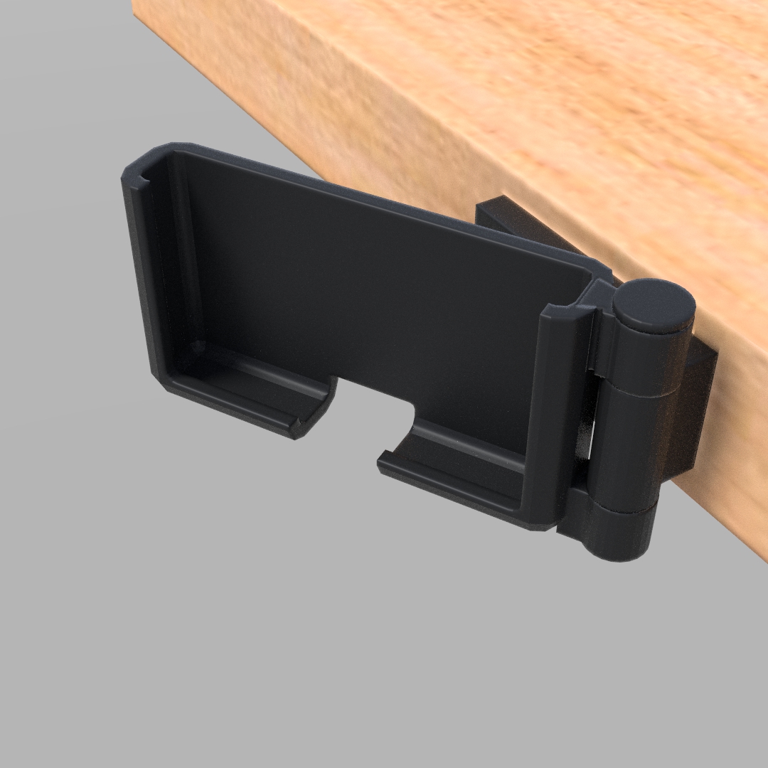 Swinging Desk Phone Holder with Power Lead Access by paul020559