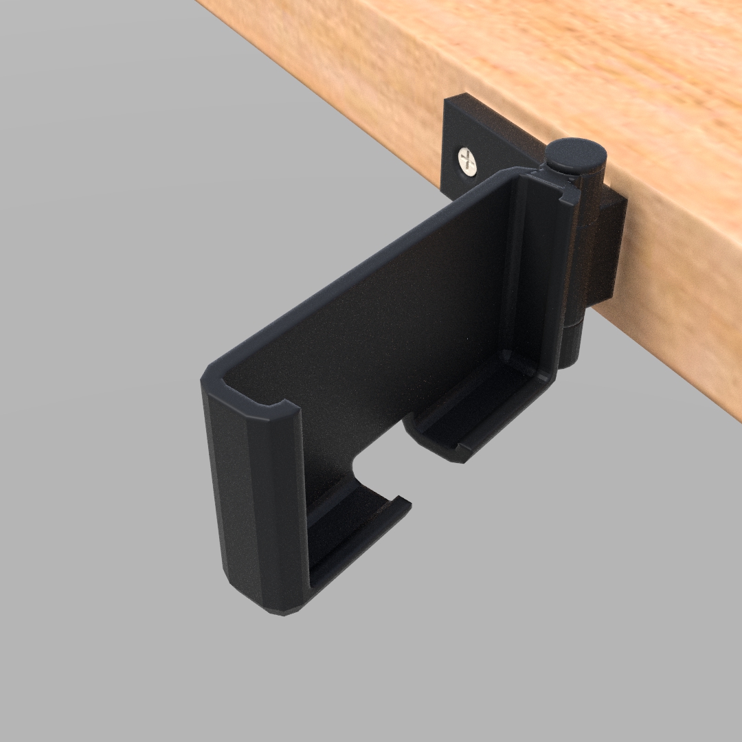 Swinging Desk Phone Holder with Power Lead Access by paul020559