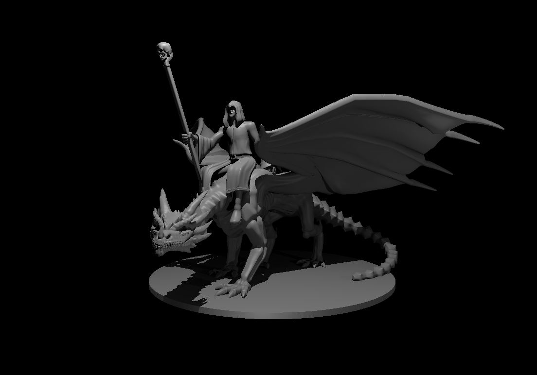 Necromancer Mounted on an Undead Dragon!