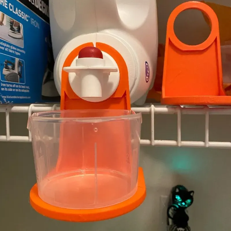 Laundry detergent measure cup hanging shelf by moviebrain