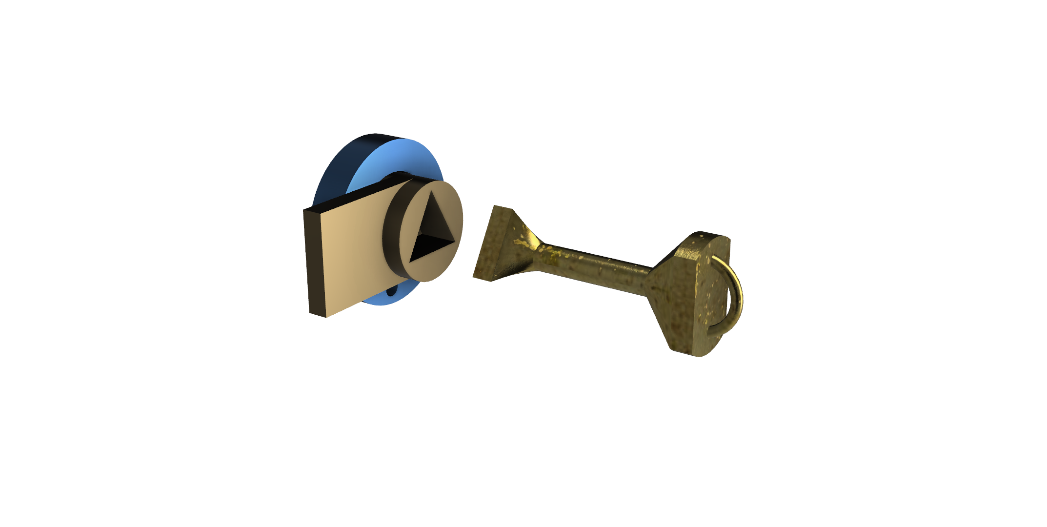 Miniatura 2 do modelo 3D Triangle Key Lock