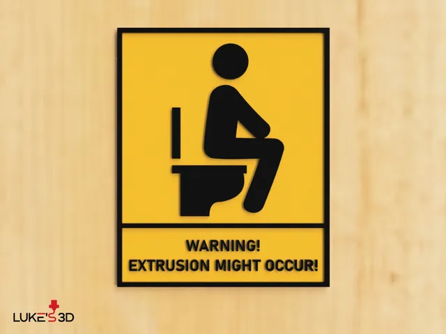 Extrusion might occur toilet sign