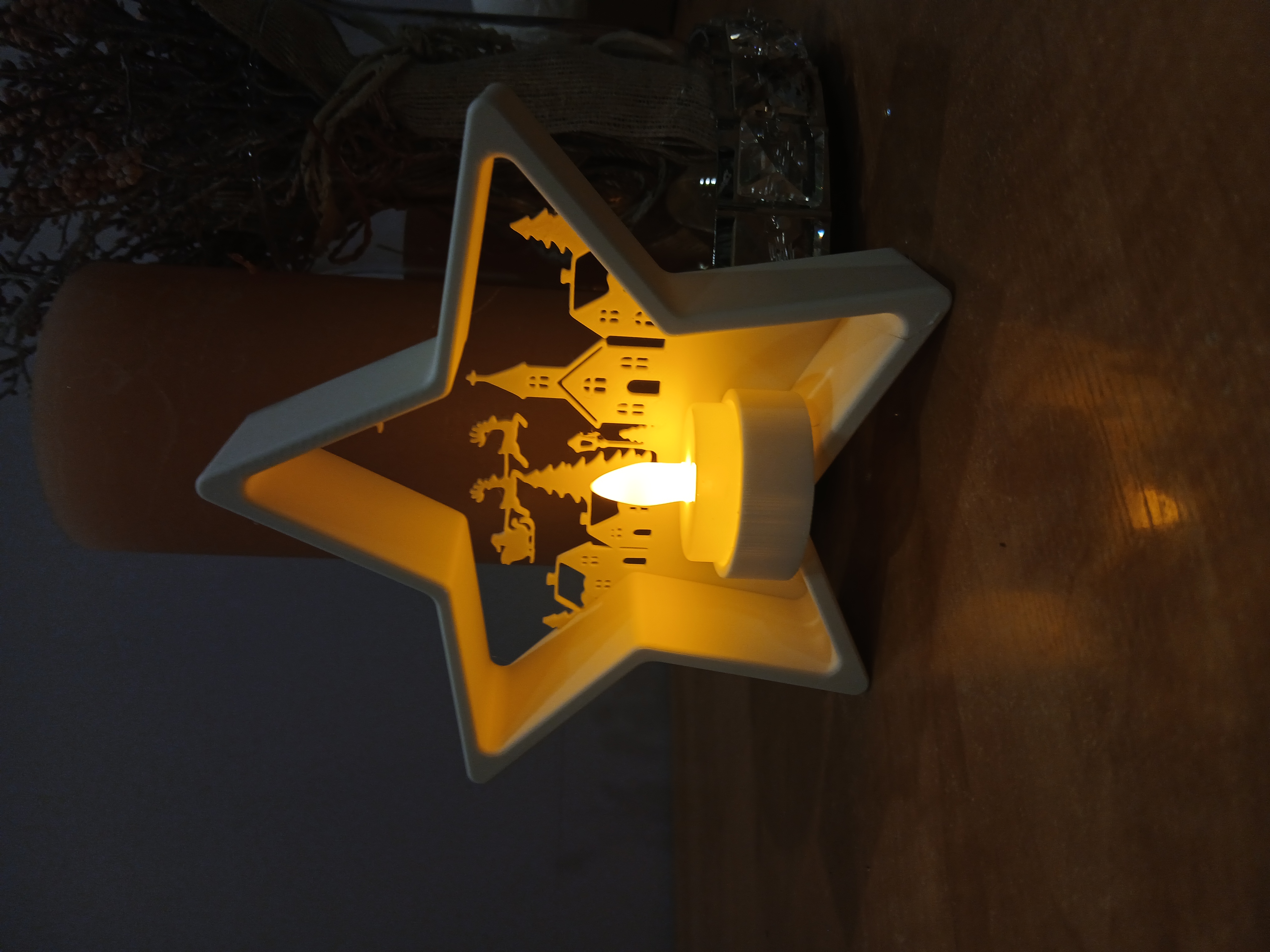 Christmas Star Tealight Holder led hole 42mm