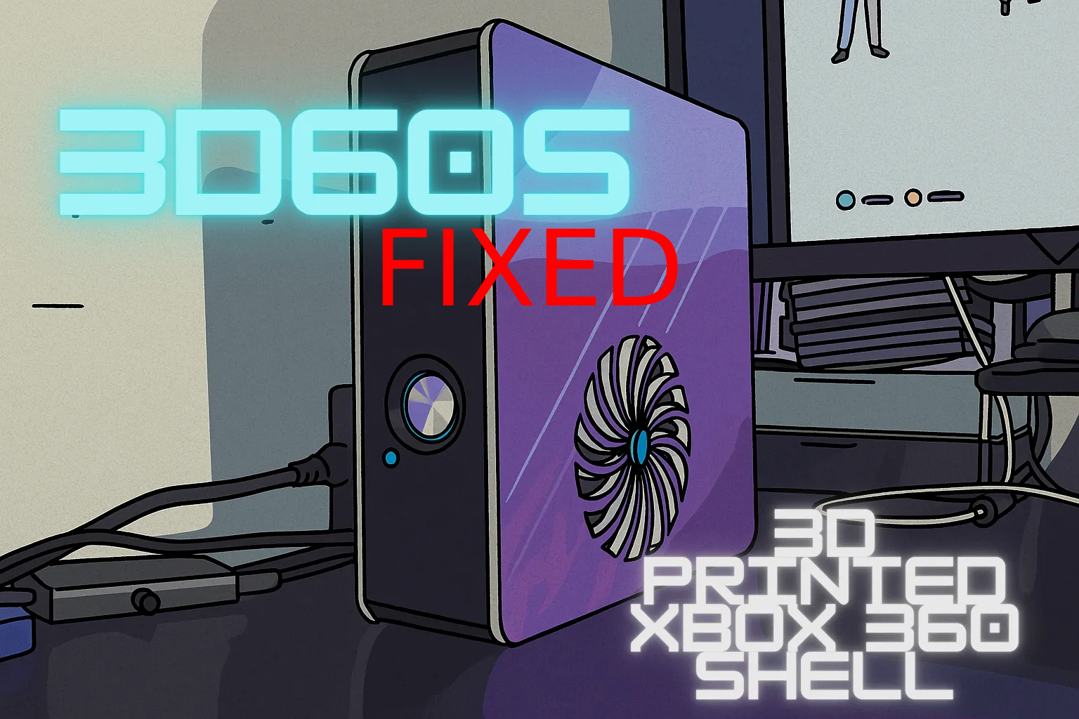 FIXED 3D60S - Modular, 3D Printed Xbox 360 Slim Shell